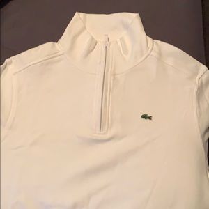 Lacoste Men’s quarter zip white sz 7 (XL)